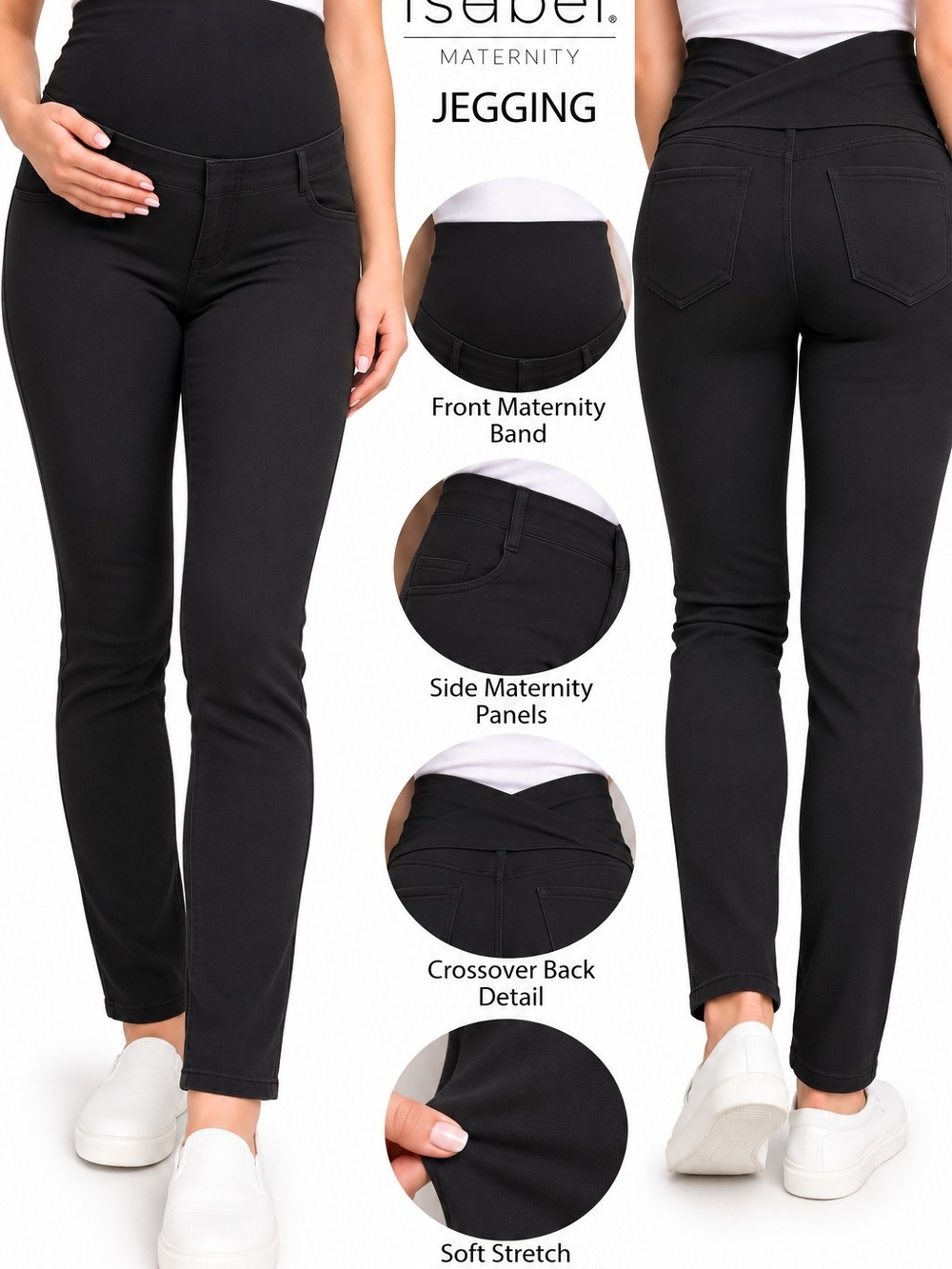 Isabel Maternity by Ingrid & Isabel Black Maternity Jeggings with Crossover Back